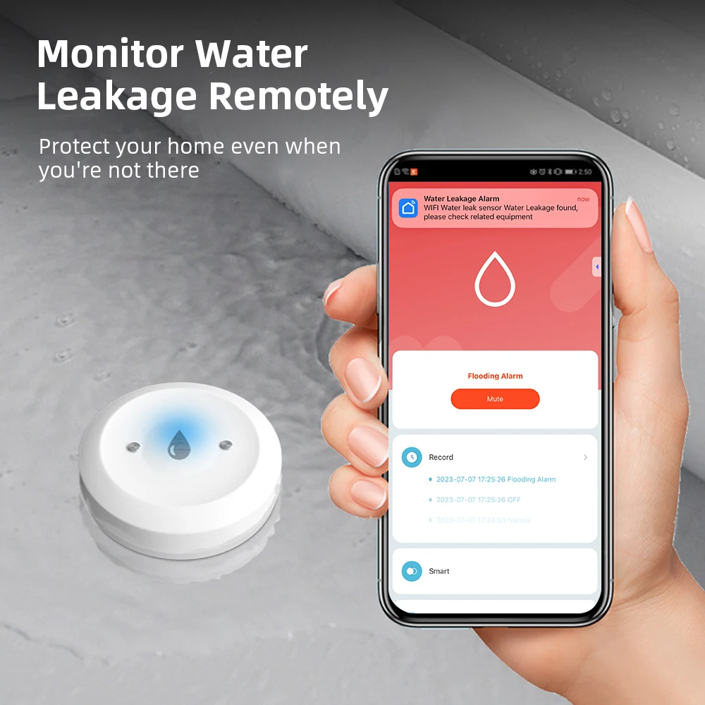 Water Alarm Sensor - Zigbee Water Leak Sensor for Tuya
