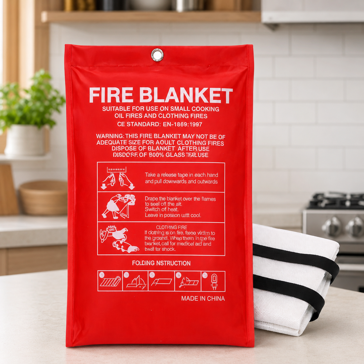 Fire Blanket Kitchen - Emergency Fire Blanket For Home &
