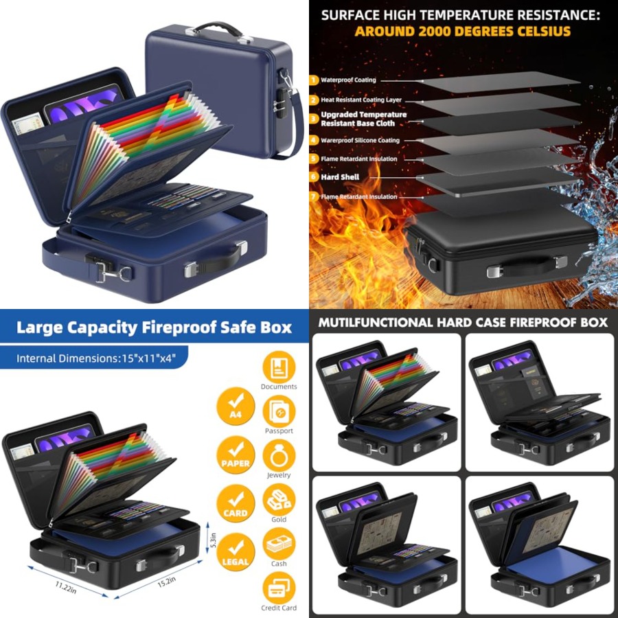 Fireproof Document Box with Lo - Fire Safe Document recensie en prijs