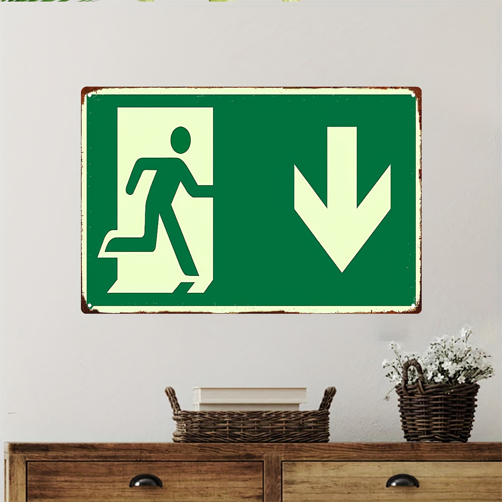 2D Vintage Metal Iron Sign | P - Emergency Exit Sign recensie en prijs