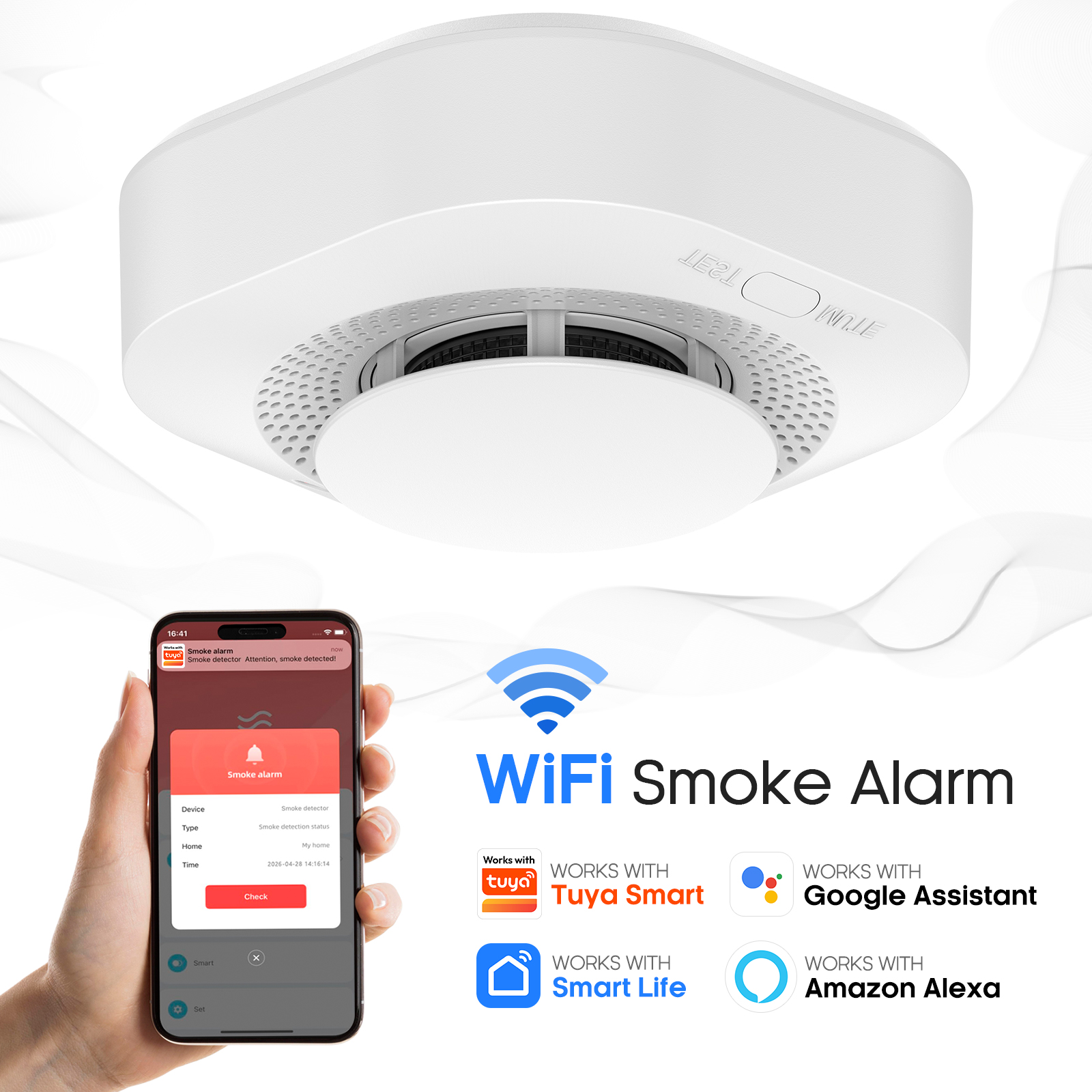 Tuya WiFi Smoke Detector 90dB  - Smoke Detector Interconnected recensie en prijs
