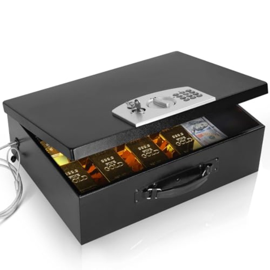 Portable Metal Safe Box with D - Fire Safe Document recensie en prijs