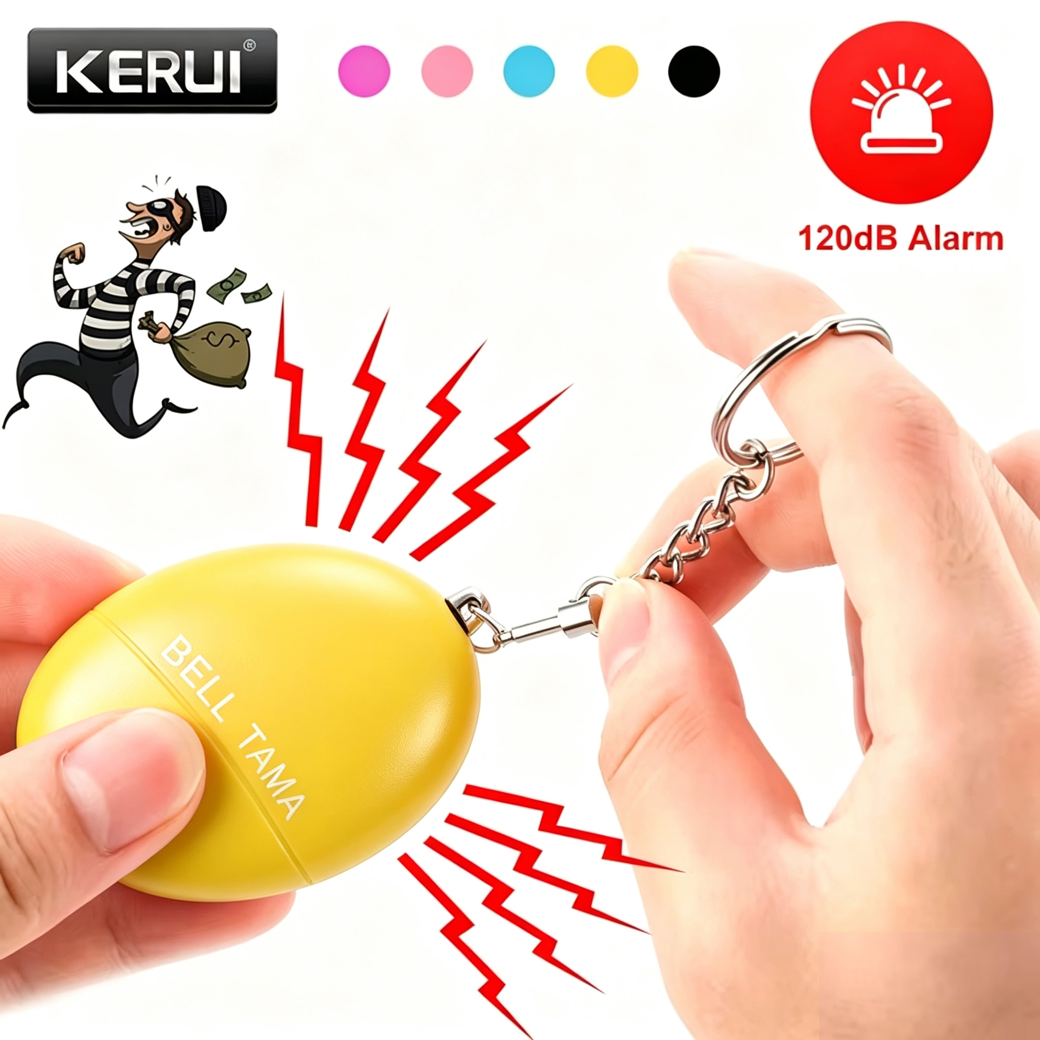 KERUI Personal Alarm 120dB Sel - Personal Alarm Keychain recensie en prijs
