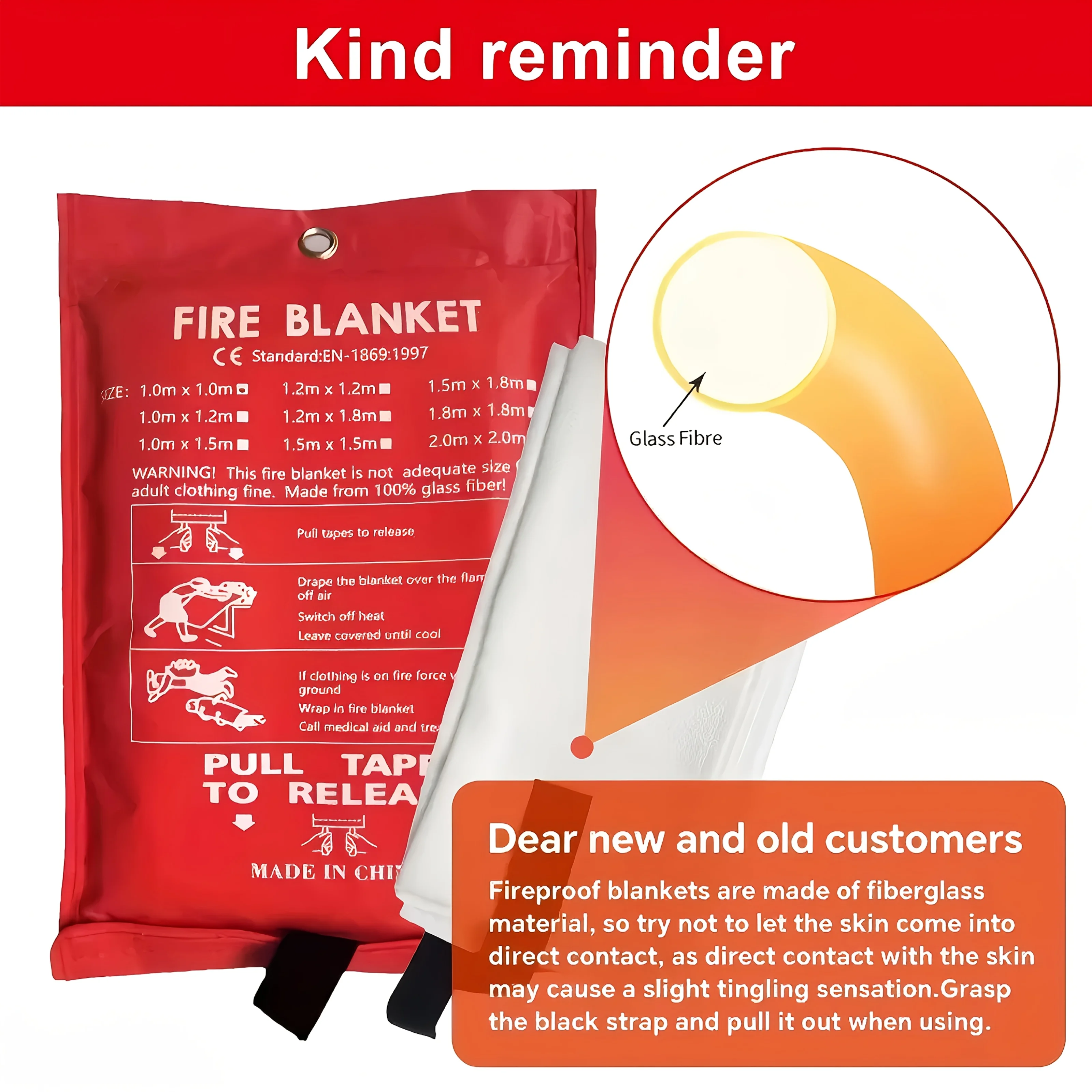Fiberglass Fire Blanket Emerge - Fire Blanket Kitchen recensie en prijs