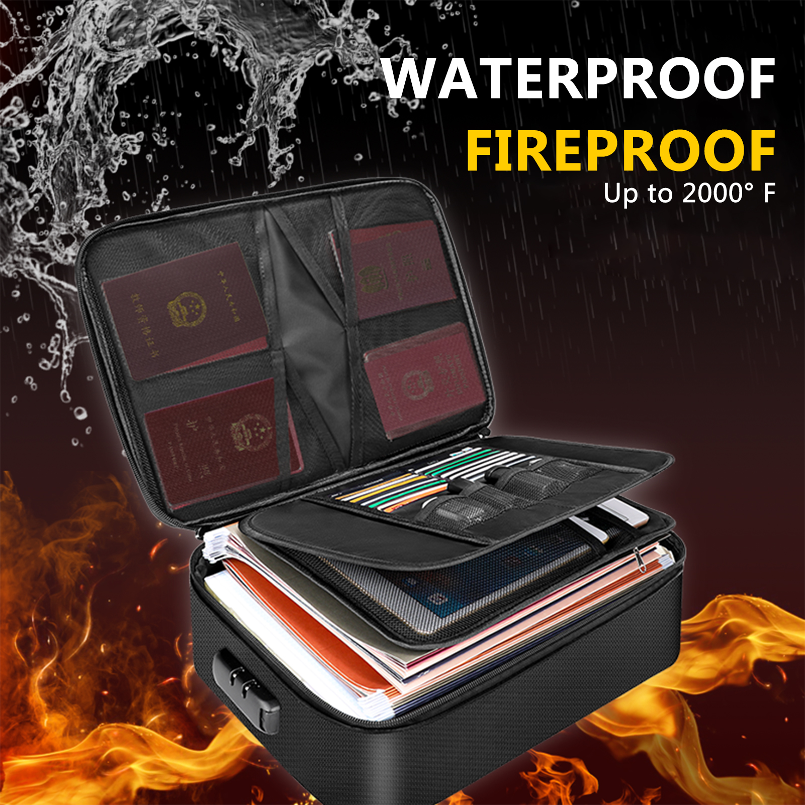 Fireproof Document Bag with Lo - Fire Safe Document recensie en prijs