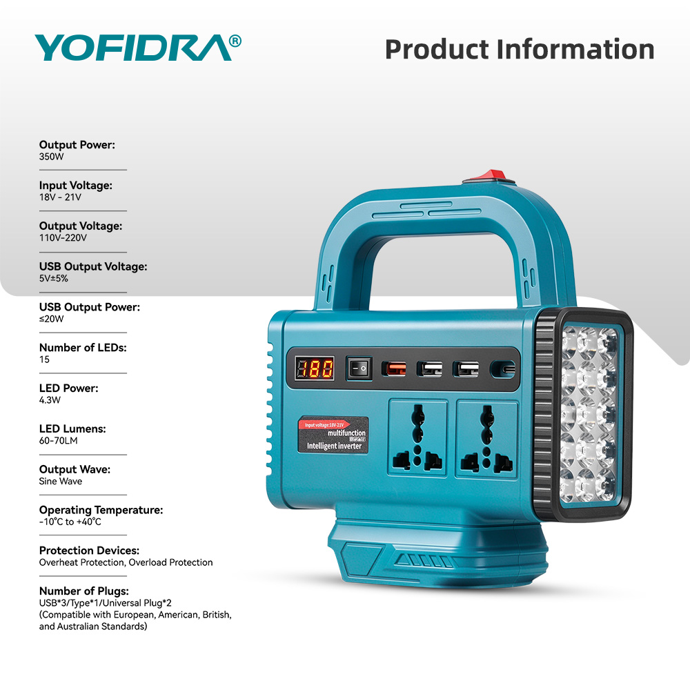 YOFIDRA 220V Portable Power In - Power Outage Light recensie en prijs