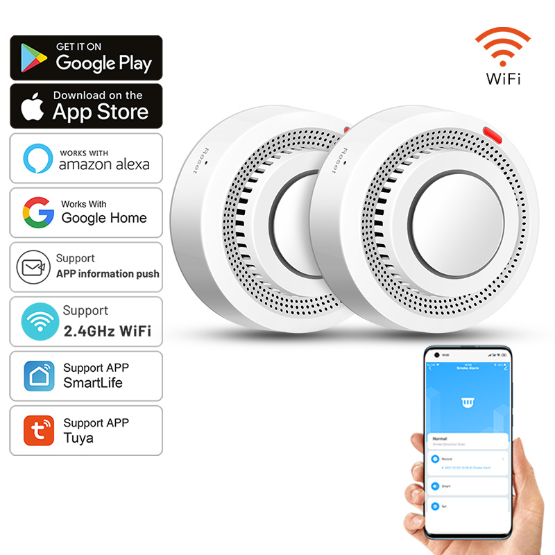 2 Pack Tuya Smart WiFi Smoke D - Smoke Detector Interconnected recensie en prijs