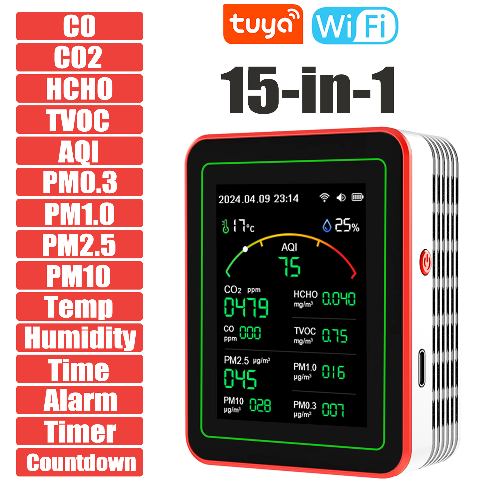 Home Air Quality Monitor Tuya  - Co Detector Plug recensie en prijs