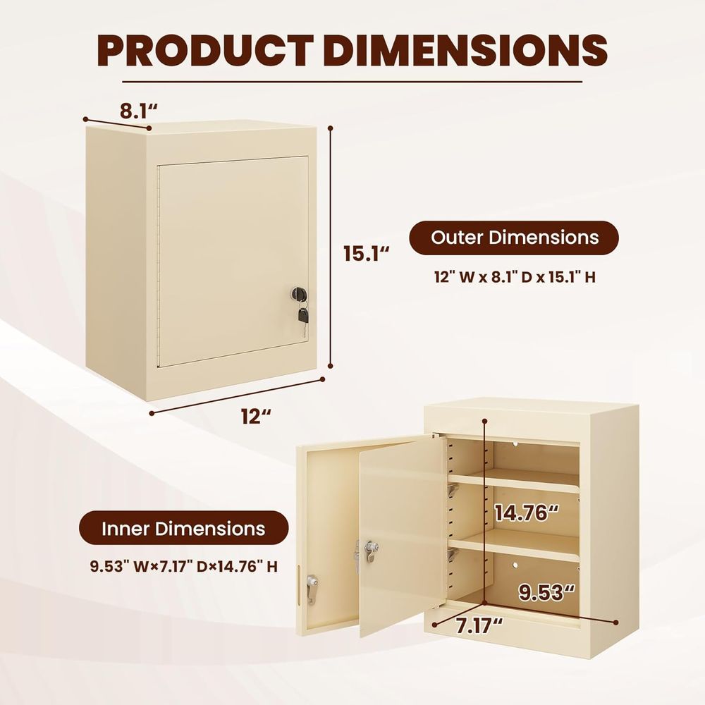 Double Door, Dual Key Lock Ste - Medicine Cabinet Lock recensie en prijs