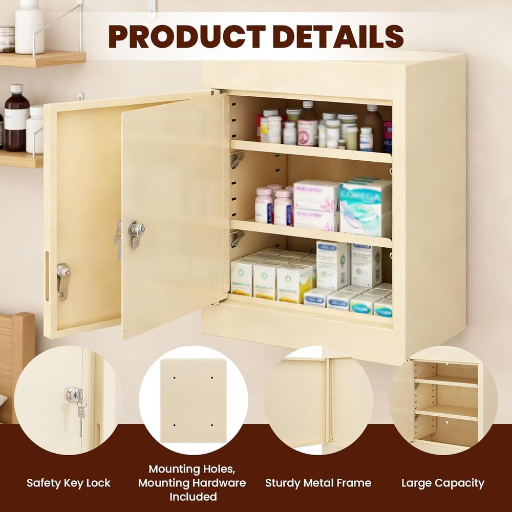 Double Door, Dual Key Lock Ste - Medicine Cabinet Lock recensie en prijs