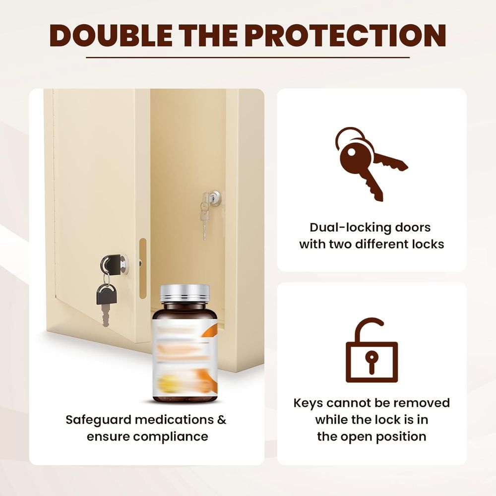 Double Door, Dual Key Lock Ste - Medicine Cabinet Lock recensie en prijs