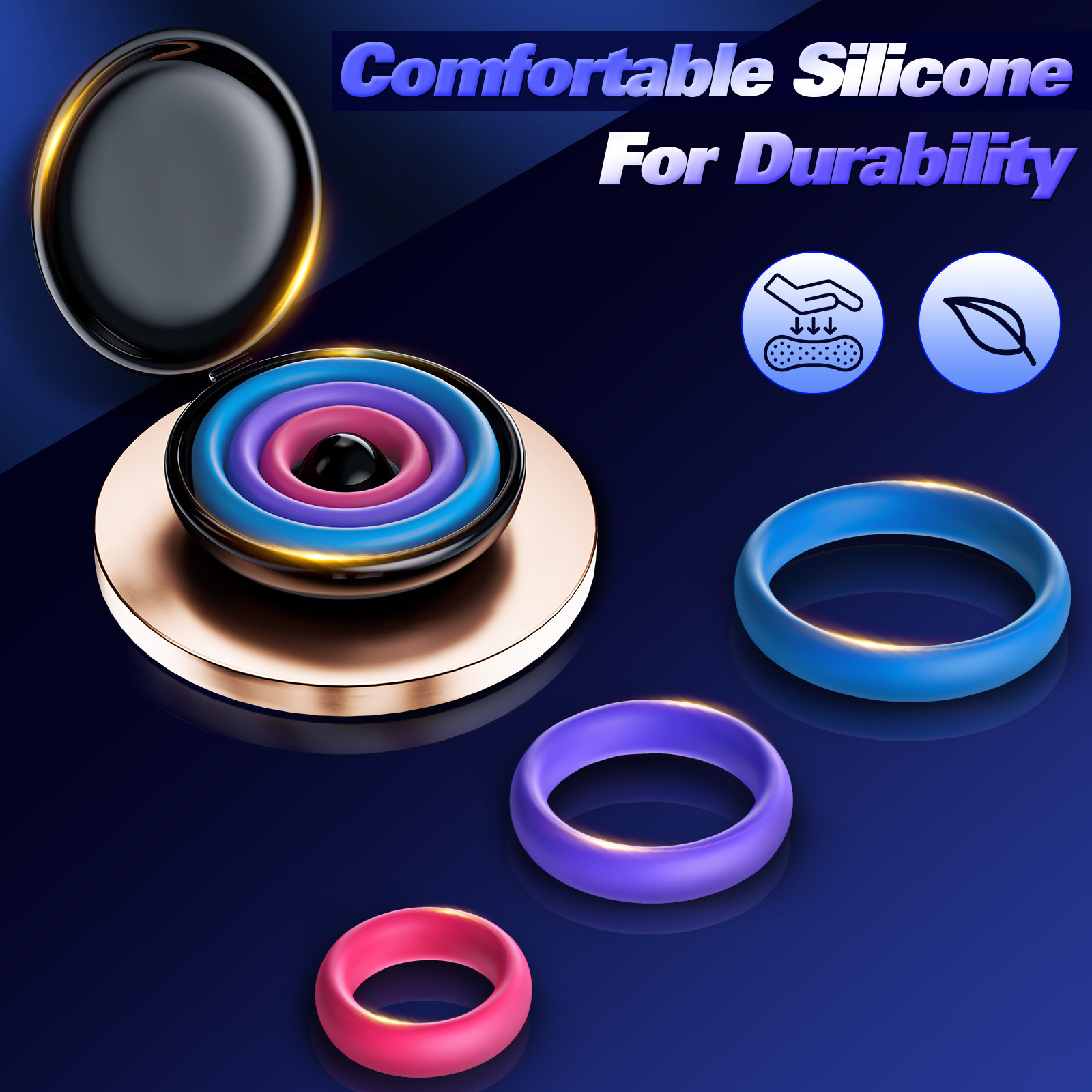 3pcs Silicone Cock Ring With P - Medicine Cabinet Lock recensie en prijs